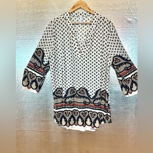Paisley Pullover V-neck Stretch Tunic Top
3X
